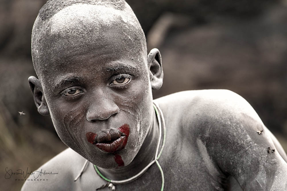 This warrior appears almost drunk after drinking a large amount of cow blood
