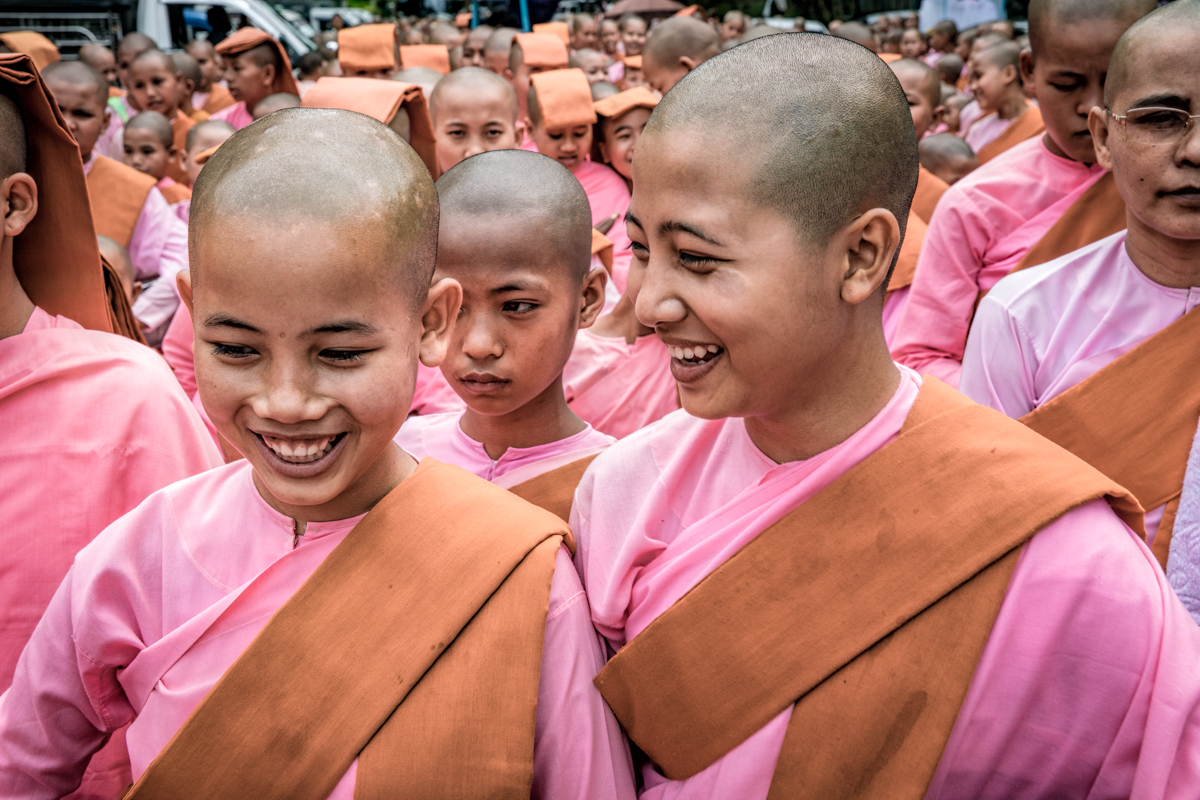 Young girls share a laugh