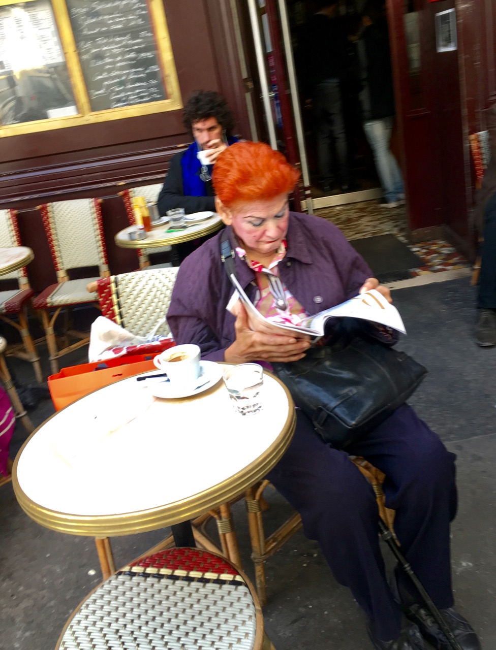  red-haired lady in a café (Paris) 