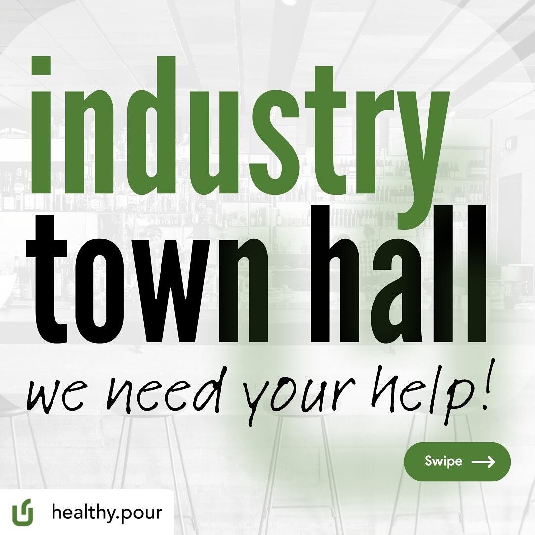 💥💥 HELP US HELP OUR COMMUNITY 💥💥

The team at @healthy.pour are planning an Industry Town Hall later this month focused on how to better serve the beverage, hospitality and culinary industry.
We need your voices so read more and sign up. 

See yo