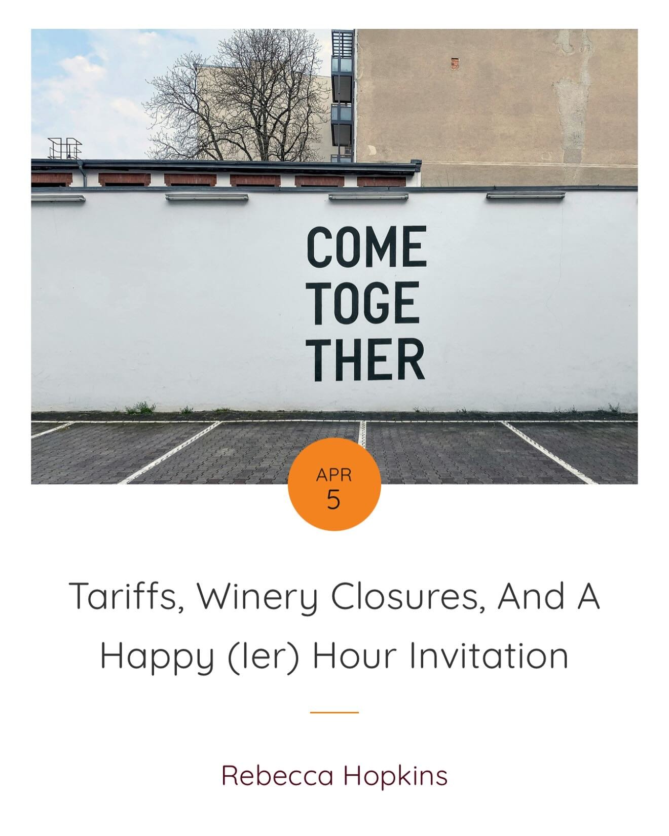 How are we all faring?

Some days, the answer feels heavier than others. 

🍷 In our latest newsletter, we share the sad closure of Summerland Winery under GM, Joshua Garver - a reminder that despite &ldquo;doing everything right&rdquo;, the wine bus