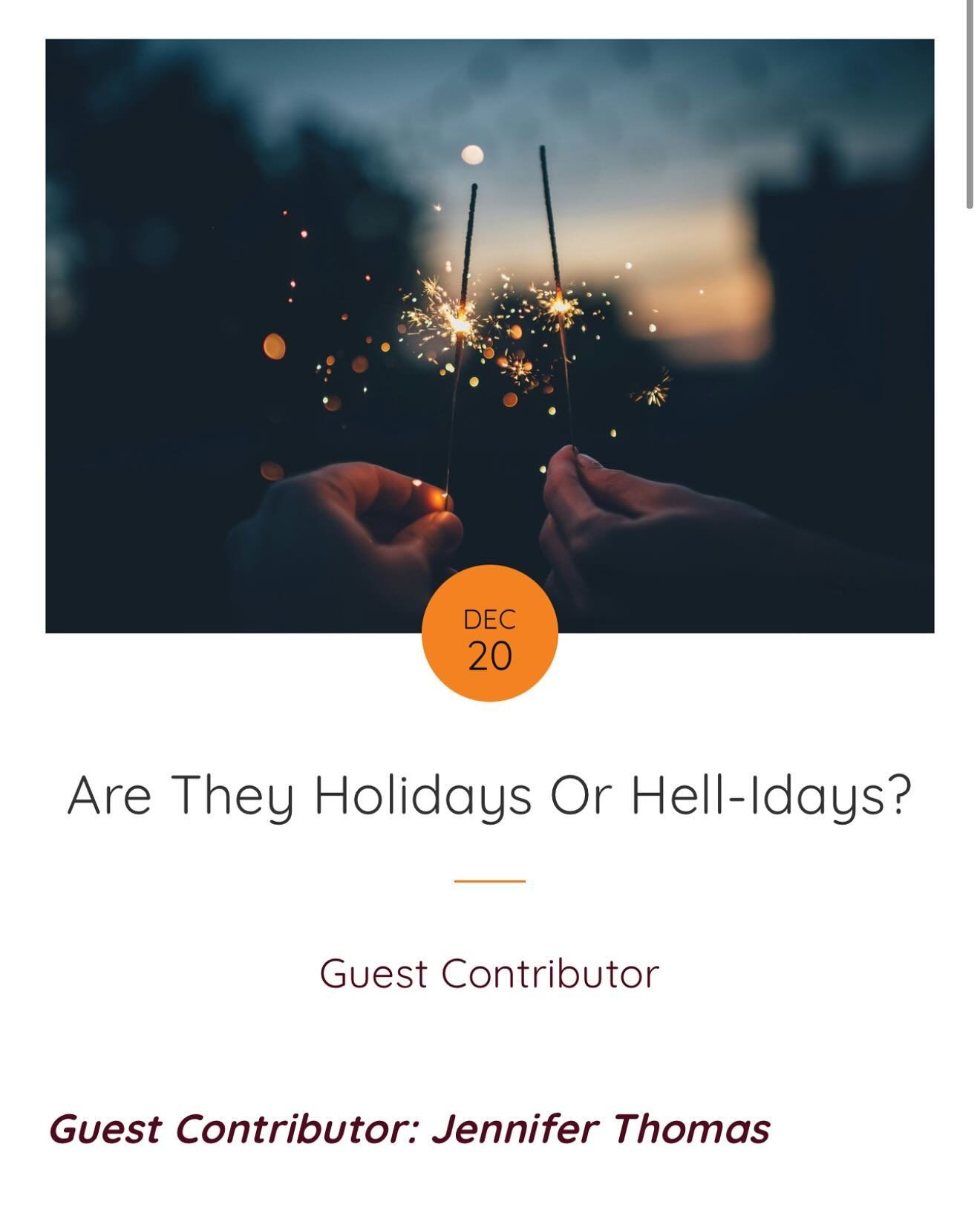 The holidays can be magical&mdash;or overwhelming.  Whether they feel like &ldquo;holidays&rdquo; or &ldquo;hellidays&rdquo; for you, this week guest contributor, Jennifer Thomas explores five ways to navigate the season with grace and balance.
 
Rea