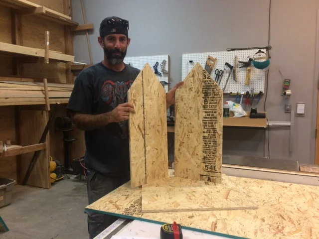  Building the Little Free Library at Grand Central Art Center. 