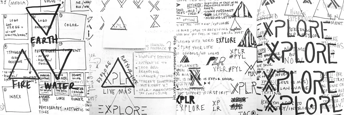 Sample of design exploration process sketches