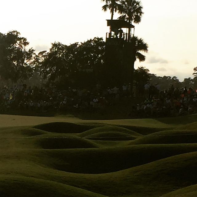 Parting shot of 18. Left is water on the approach and right is this. #theplayers