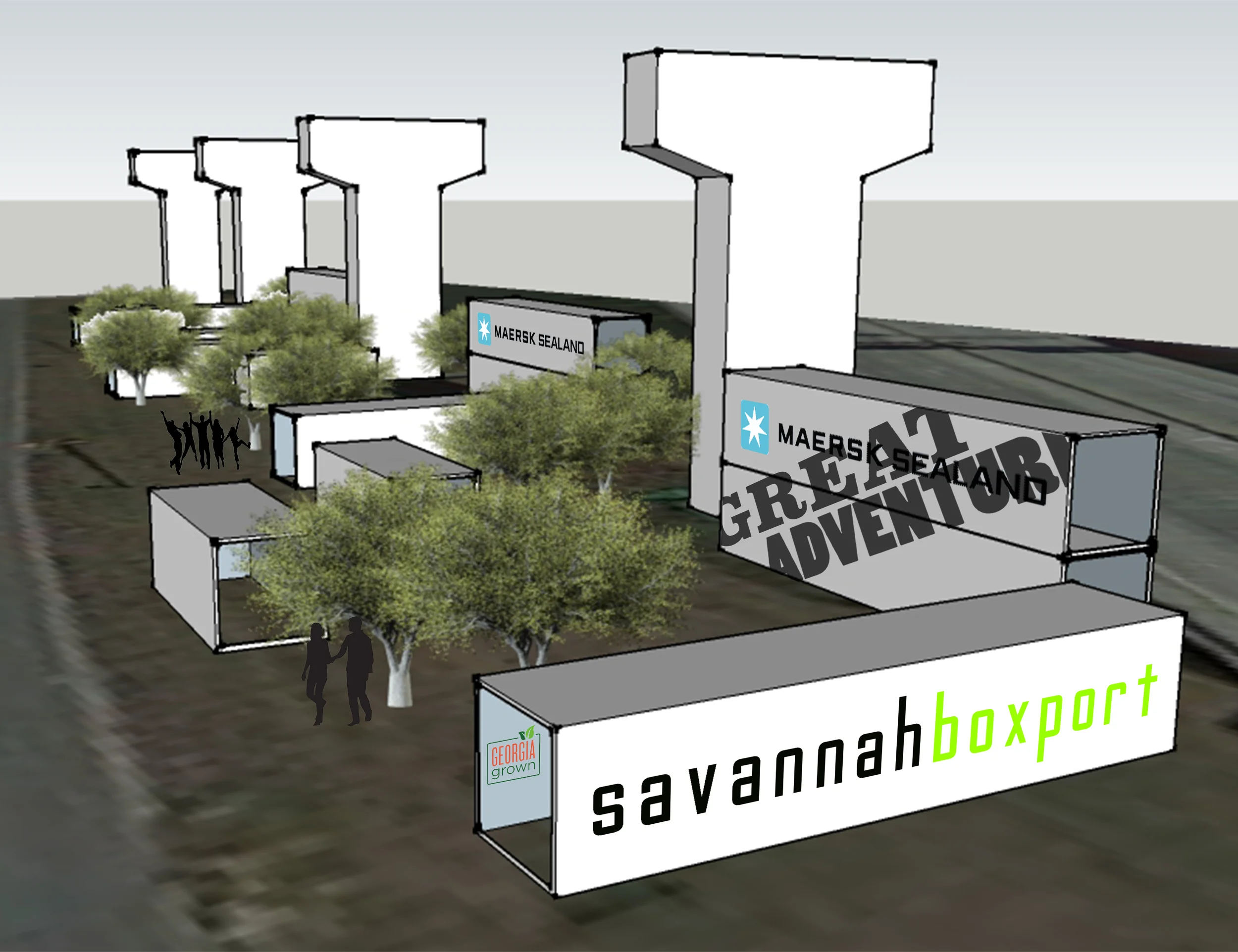 Schematic designs for different phases of Boxport.