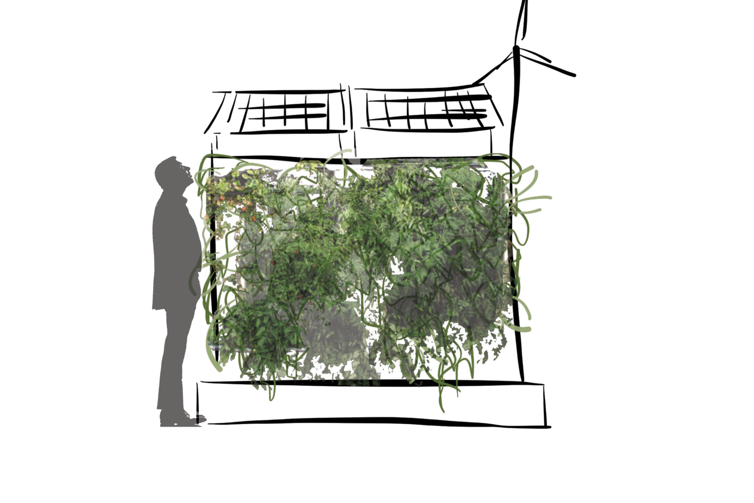 Concept for rooftop vertical gardens. ©2014 Caroline Ingalls