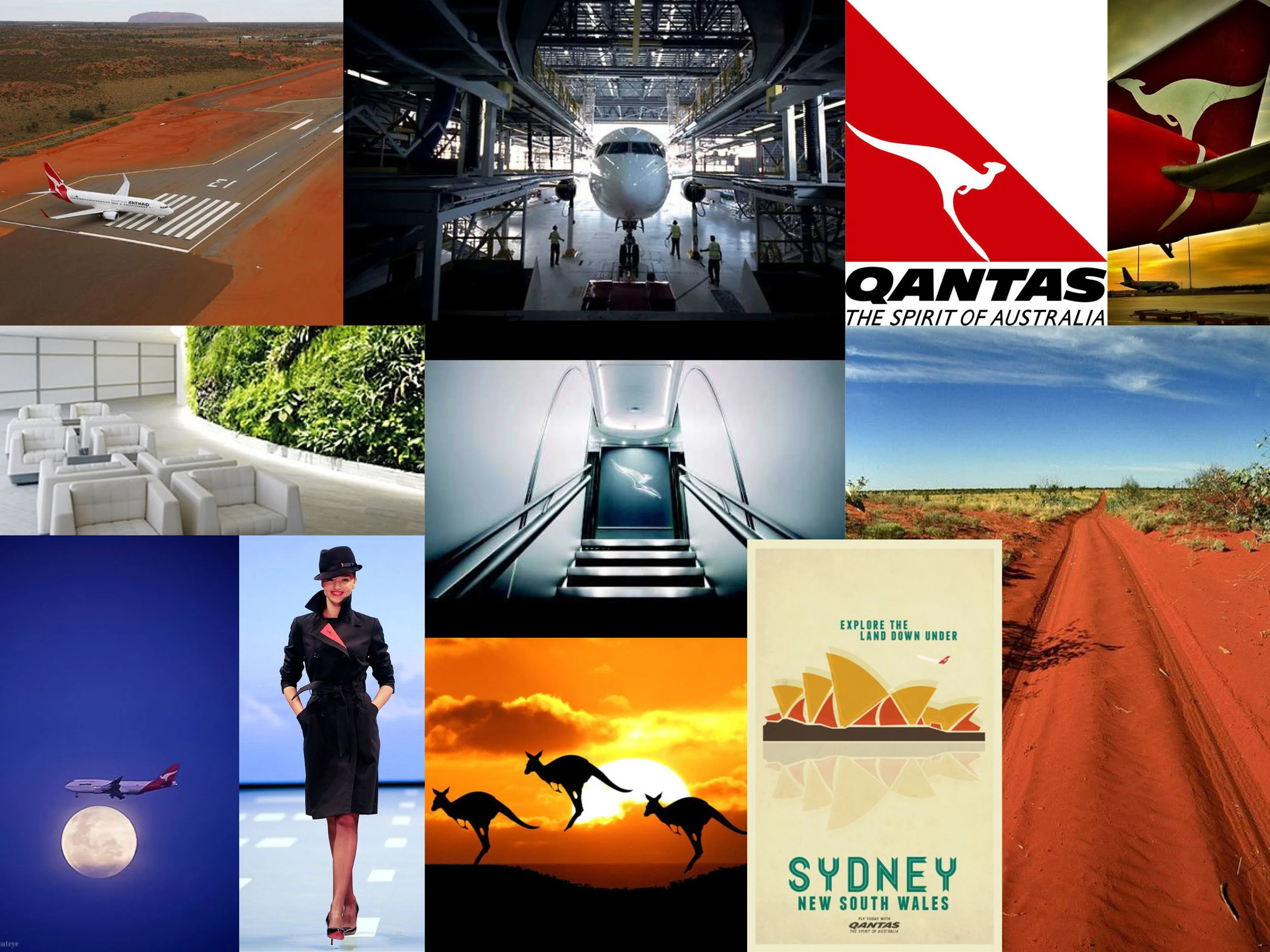 Qantas Airways mood board.