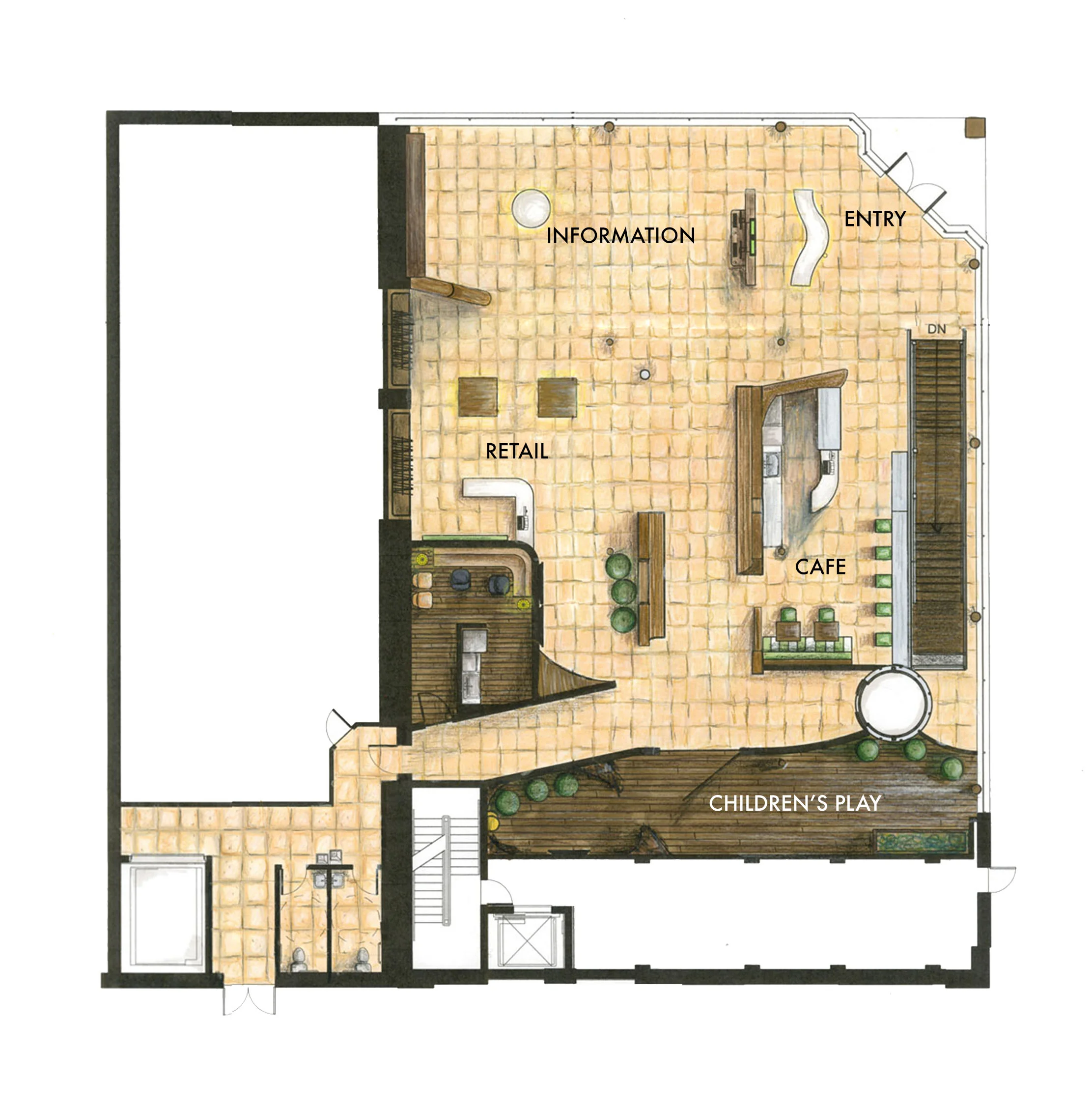 First floor furniture plan. ©2011 Caroline Ingalls.