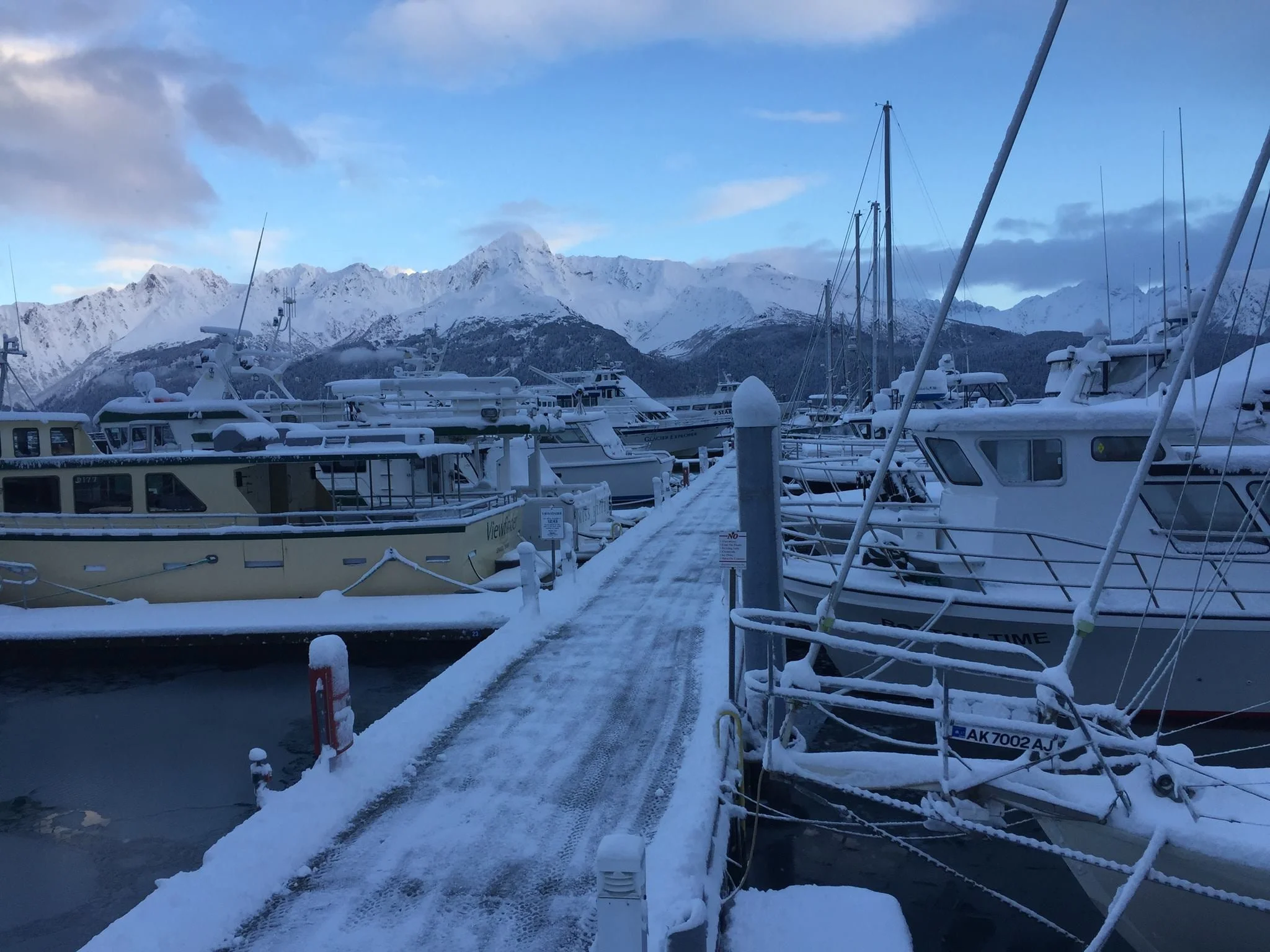 Walking in snow Small Boat Harbor
