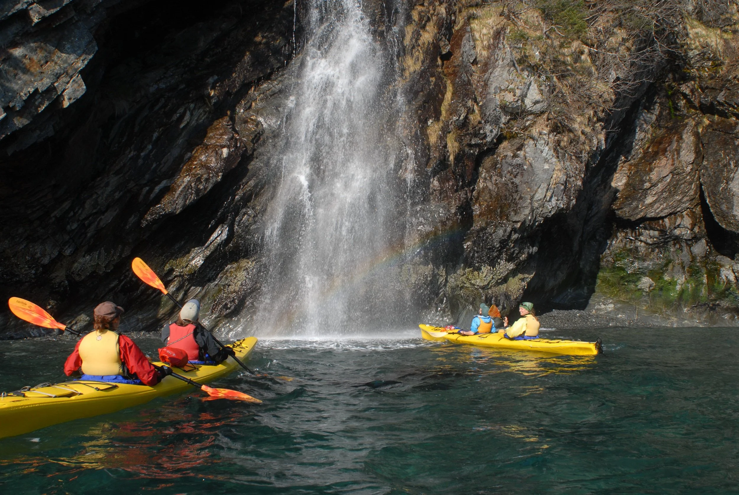 A beautiful waterfall in Halibut Cove of Fox Island