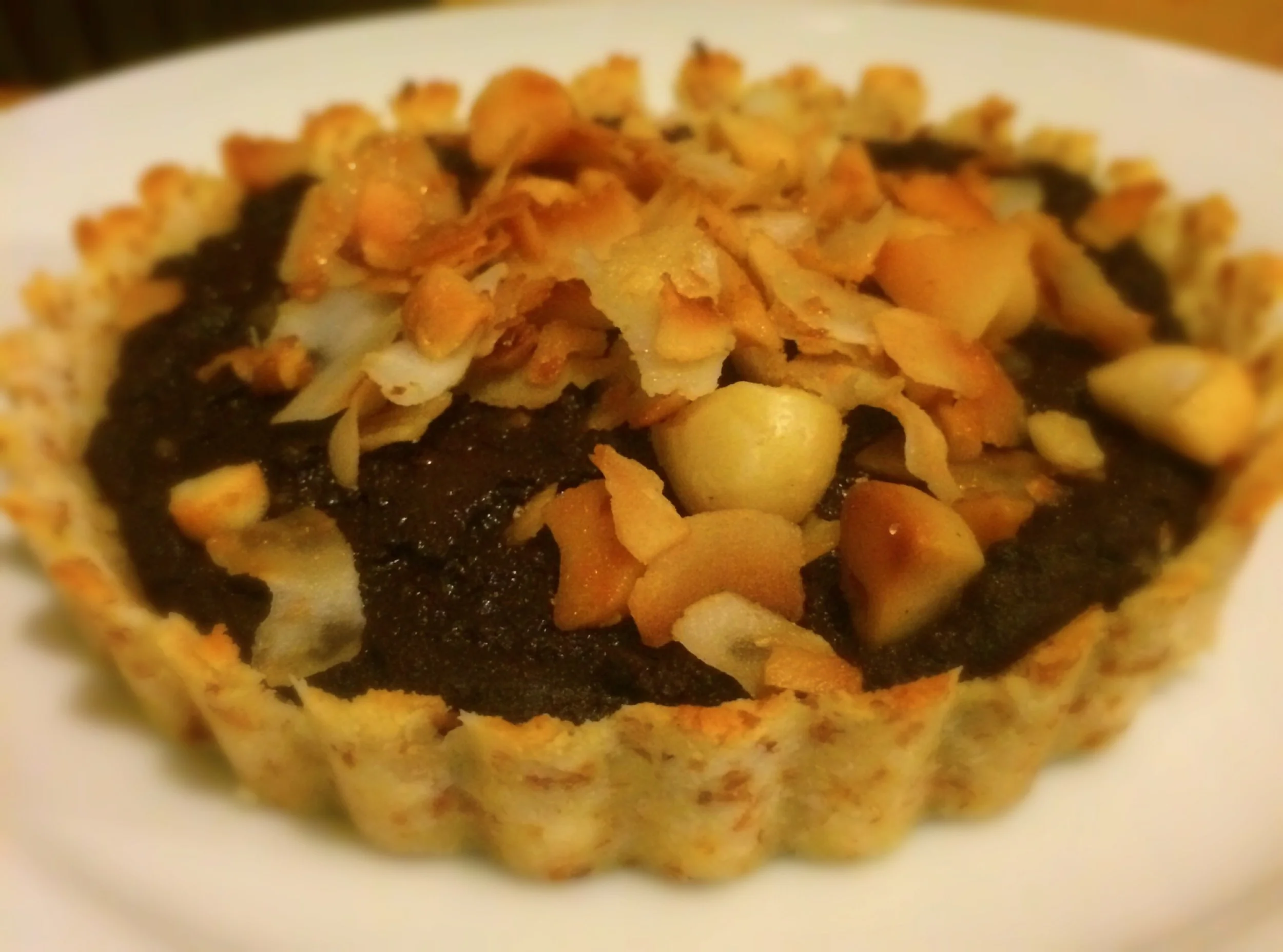 Chocolate, Coconut, Macadamia Tart