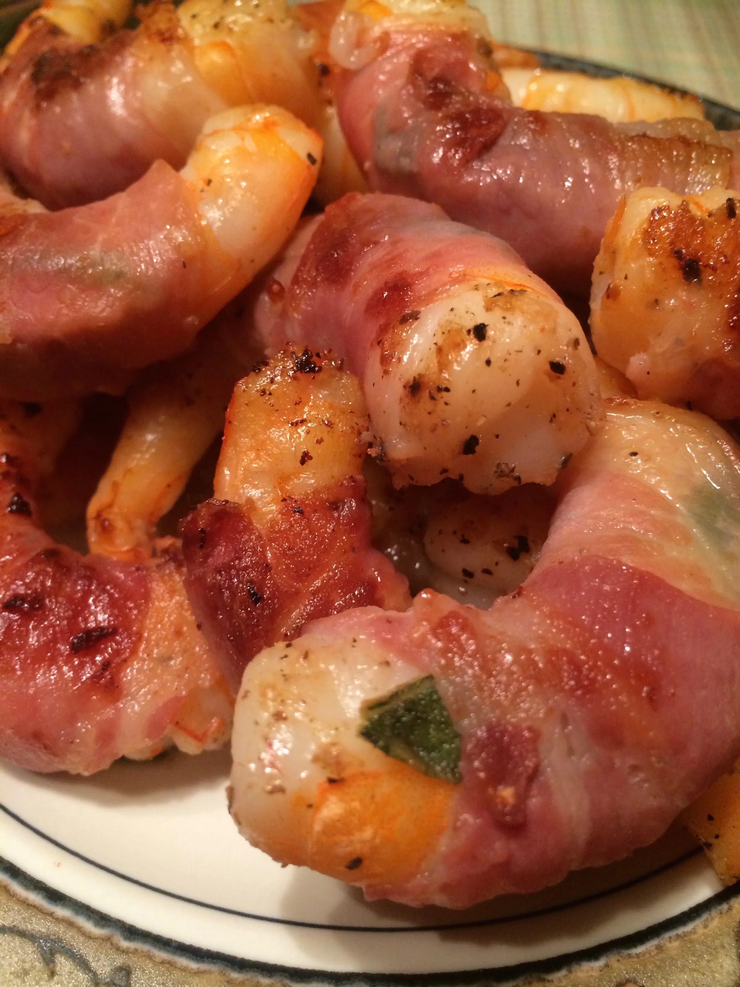 Proscuitto Wrapped Shrimp with Sage and Garlic