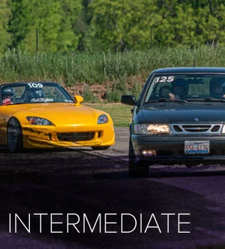 The intermediate group is for drivers that have done 5 or more track days and have expert knowledge and application of the basics of on-track driving. Intermediate is the perfect group to begin to improve your on-track skills and learn about driving at speed on track. Instructors are available for all intermediate drivers upon request.