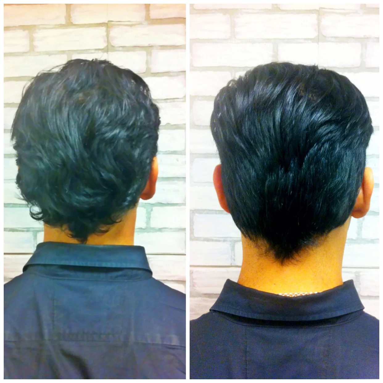 Before & After; shorter on the sides