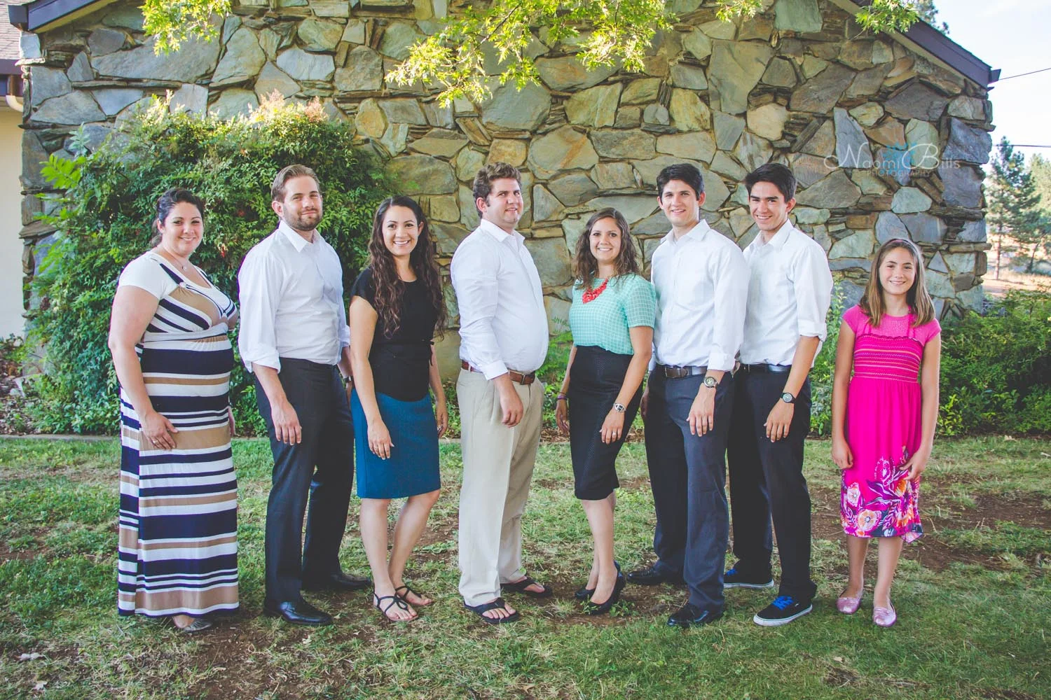 We are all in order, from left to right, oldest to youngest. Our brother Eric who is on his mission would have been third from the right if he was here. Next time.