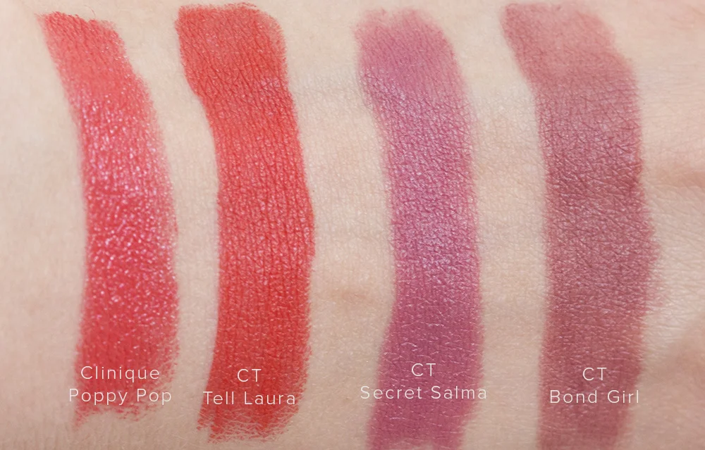 Charlotte Tilbury Hot Lips swatches