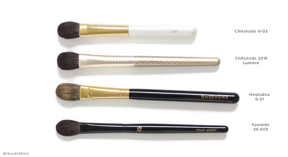 Kyureido KK-003 eyeshadow brush comparison