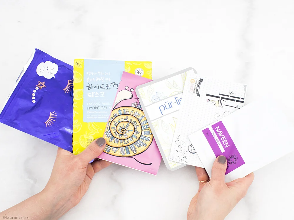 LuLuLun, Whamisa, Naruko, Pur~lisse, My Scheming and Naveen sheet masks