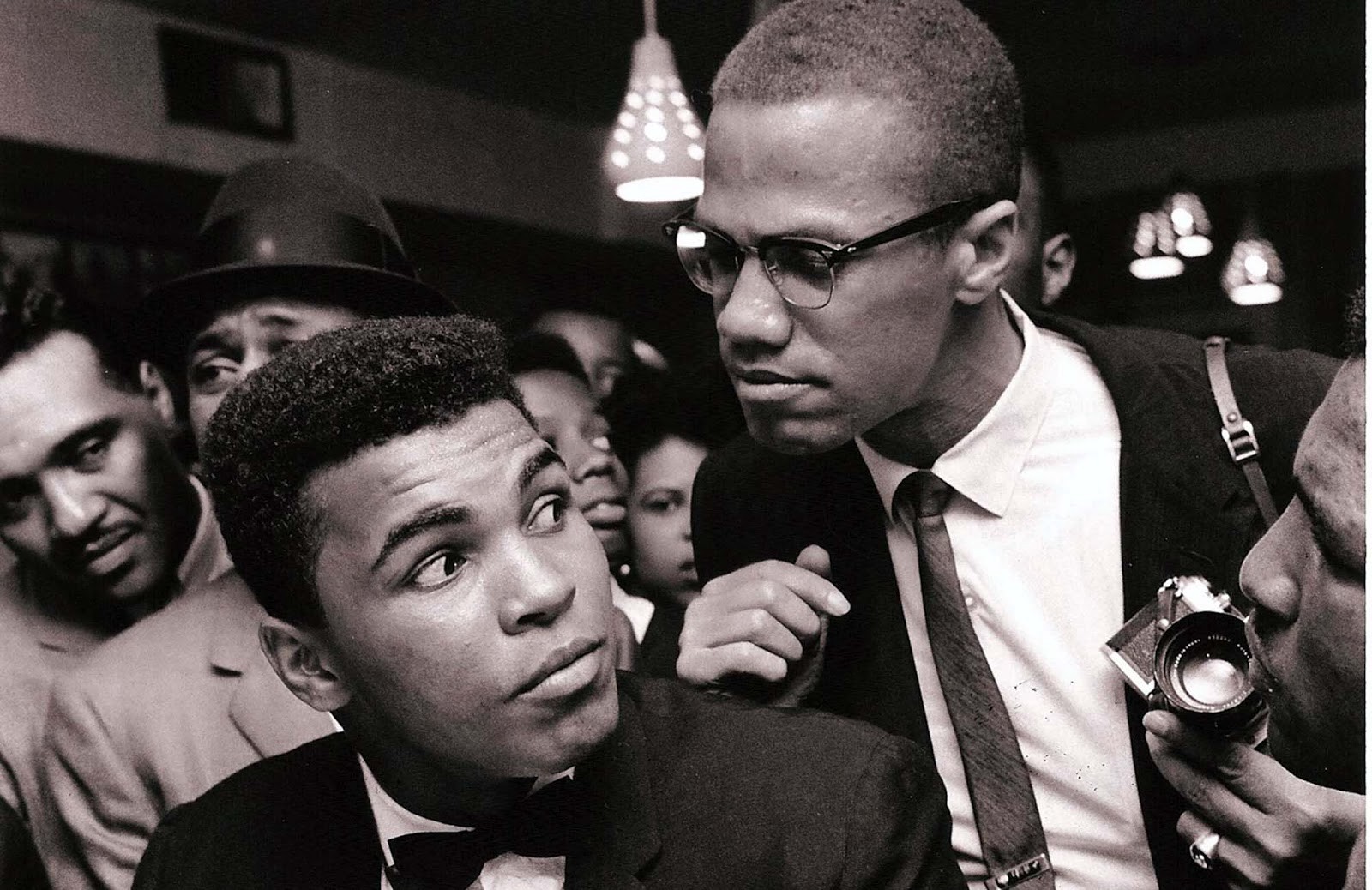 Muhammad Ali and Malcolm X in New York City, 1963. Photo by Bob Gomel.