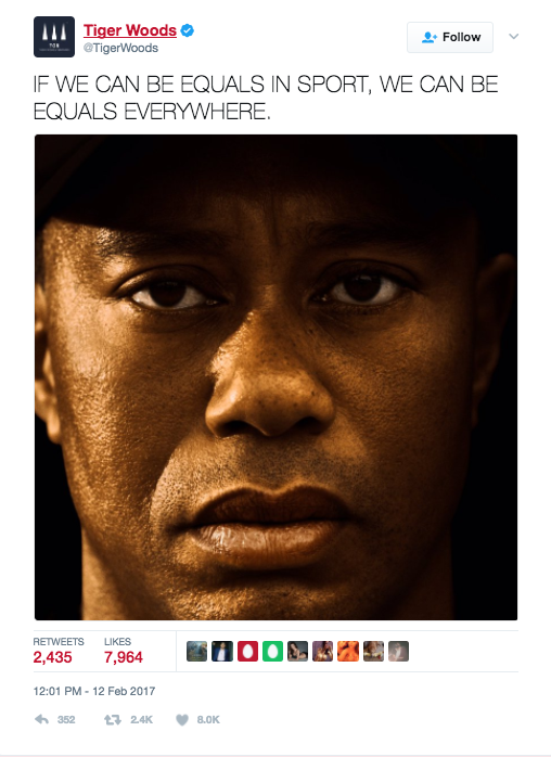 Tiger Woods' Tweet.