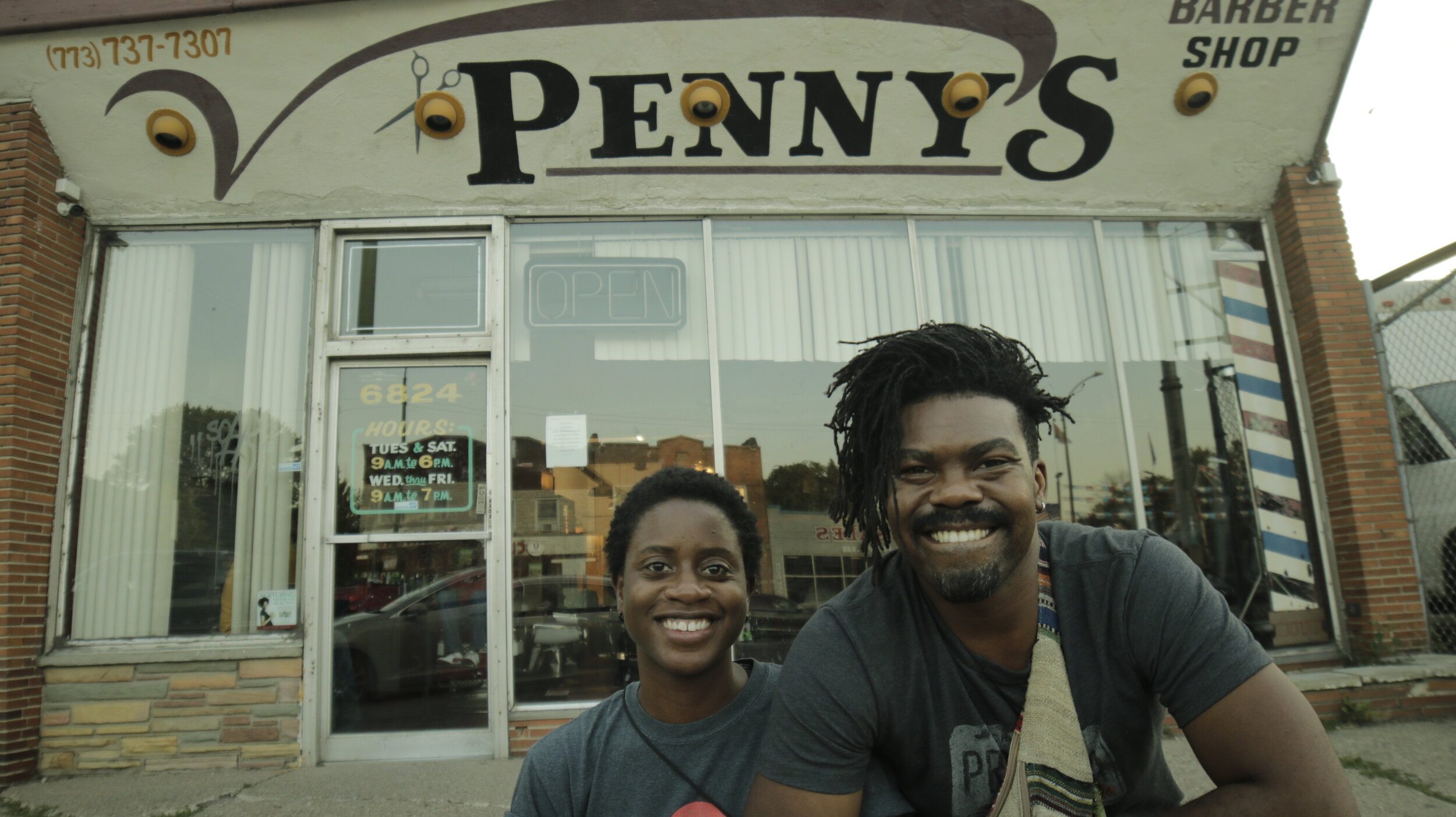 Paul and Katrina in front of Penny's - Take 1.JPG