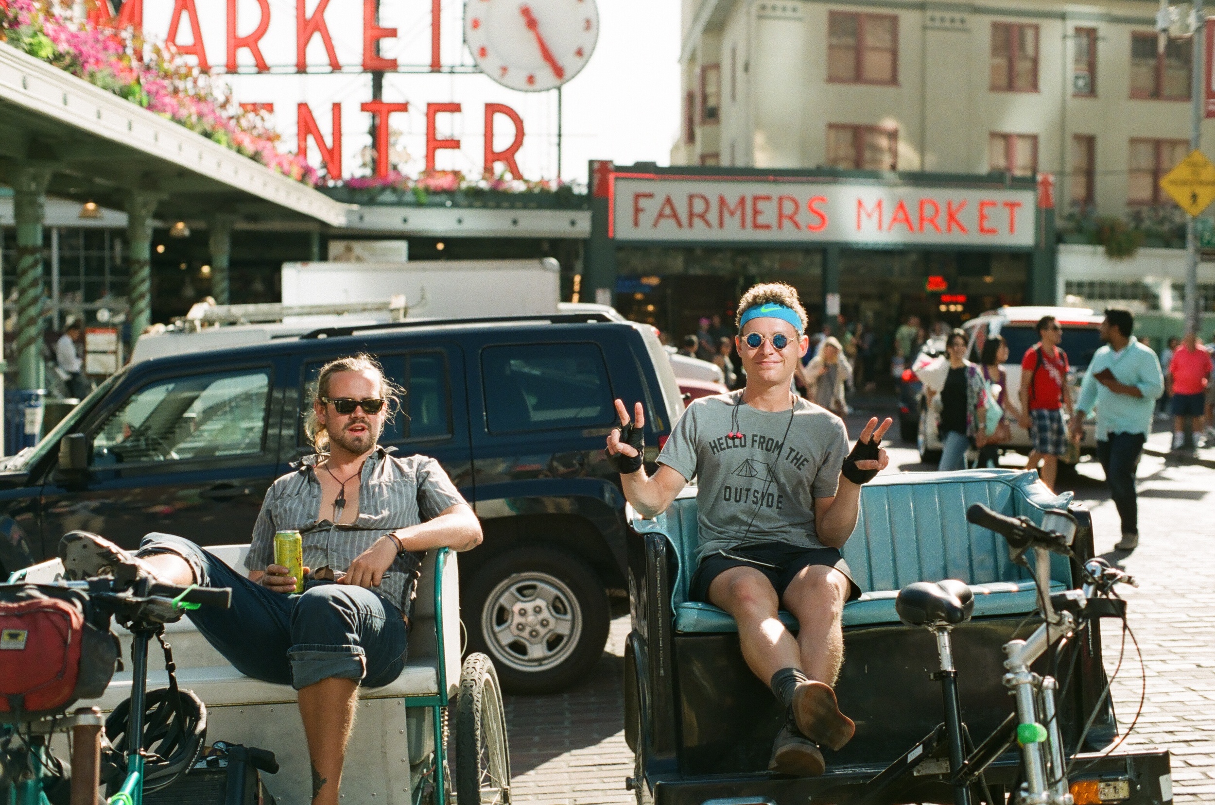 Pike Place Bike Taxis. Peace, dude.