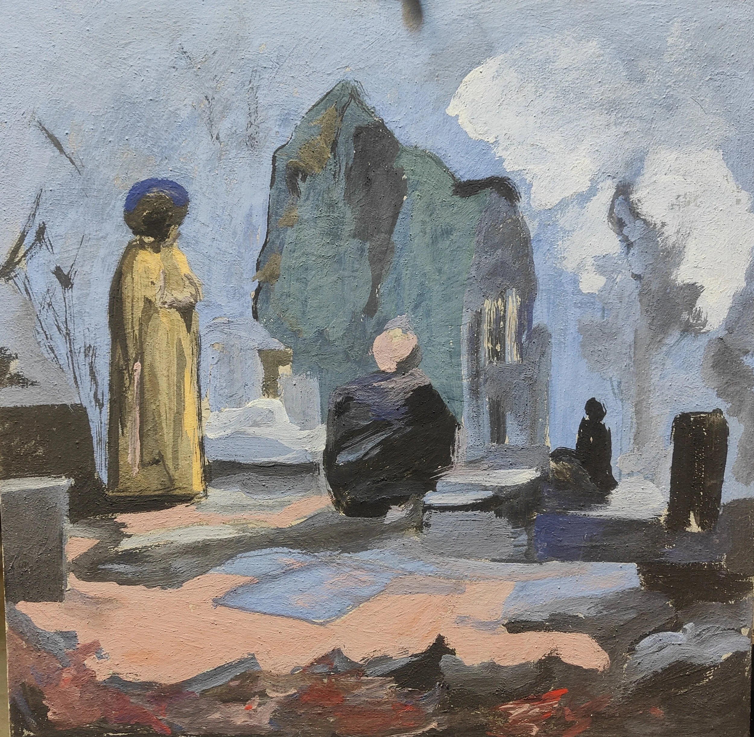 Hastur - Chaux et pigments sur toile - 80x80 cm