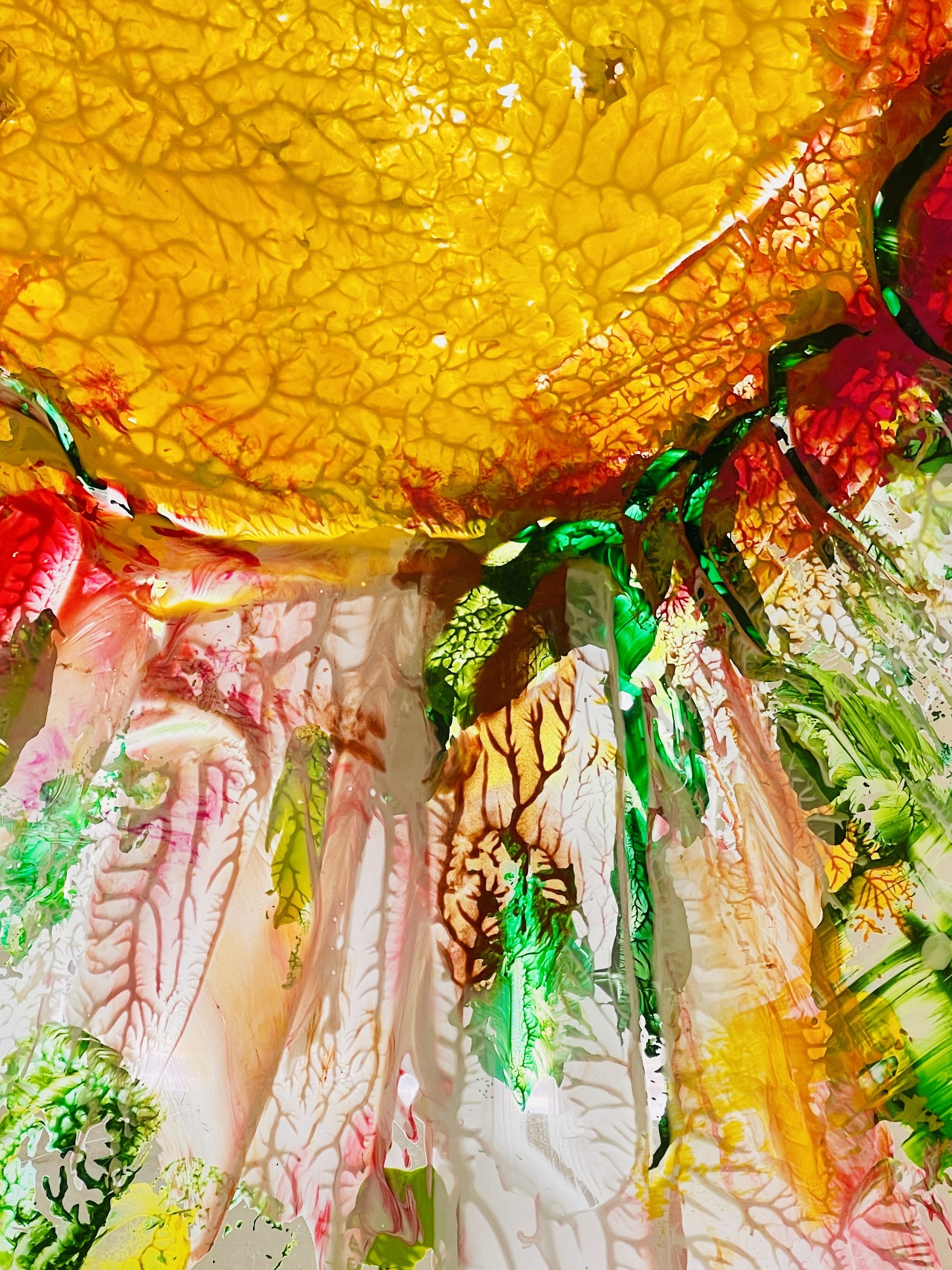 Détail peinture inversé sous verre, 2022