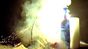 Still Life with Fruit Book Basket Blue Bottle and Candle-Colour