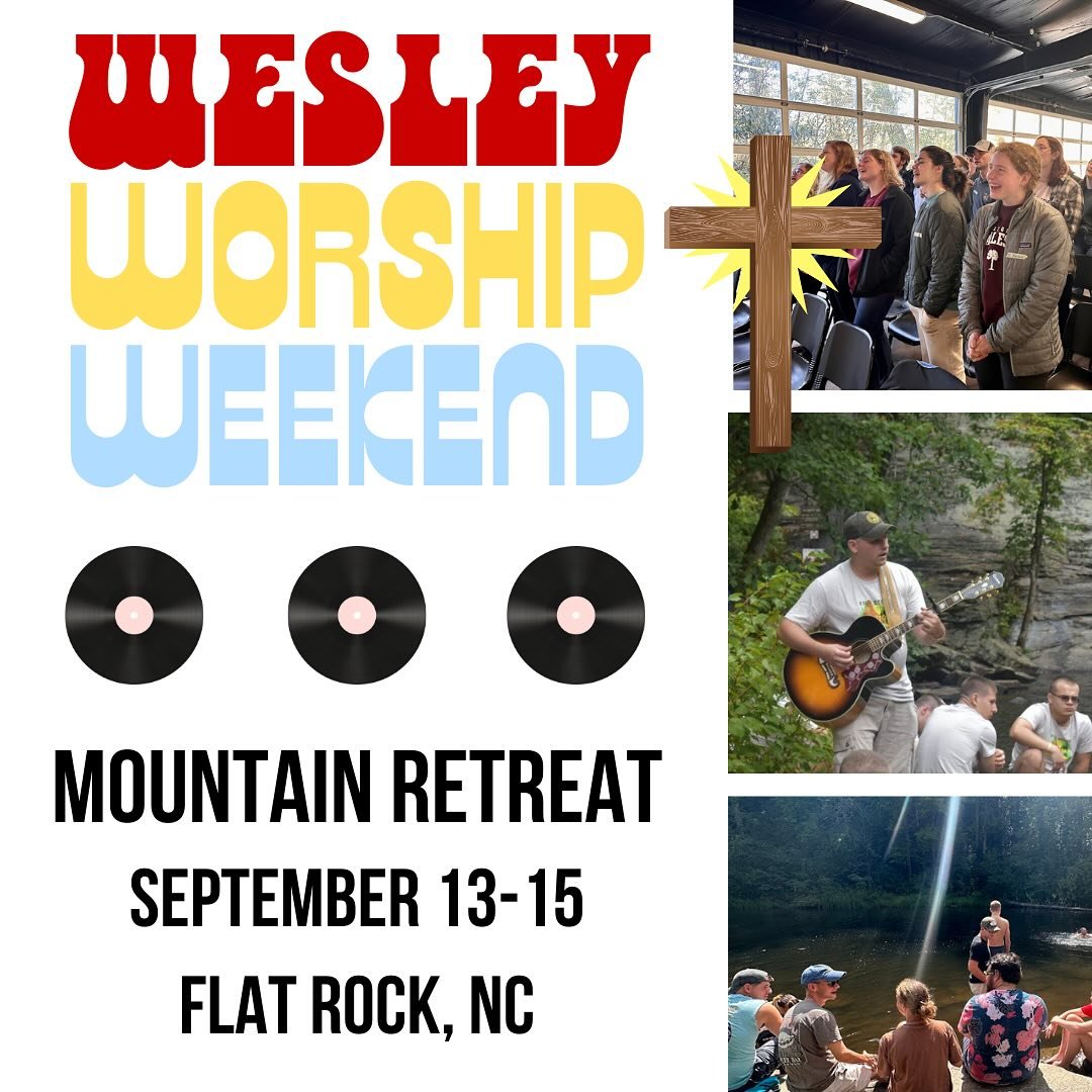 Wesley Worship Weekend is just around the corner! 
🎸✝️🌄🎶 

Join us in the beautiful mountains of Flat Rock, NC from September 13-15 for an unforgettable time of worship and fellowship.
Don&rsquo;t miss out&mdash;REGISTER NOW! ❤️

🔗https://linktr.