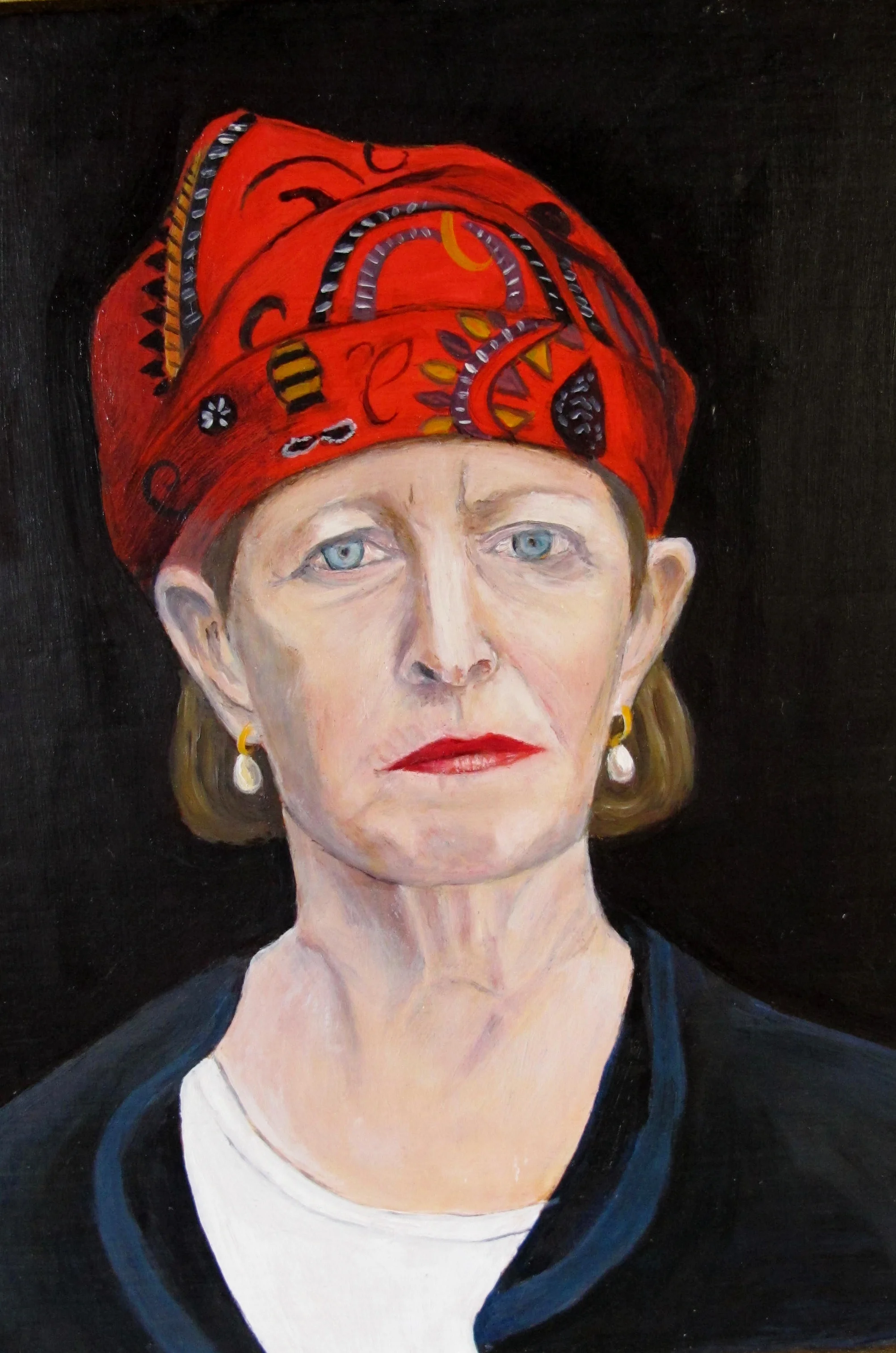   Me as van Eyck , 2011 Oil on gesso sottile, 10 x 8 inches 