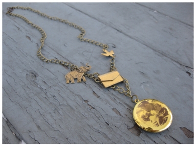 Te Amo, Frida Kahlo & Diego Rivera Brass Locket Necklace