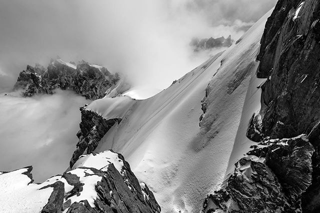 The slopes of Midi are a precarious confluence of the accessible and the dangerous. The steep, icy cliffs are a formidable attraction for professional and beginner climbers alike. The knife edge ridges and sheer rock faces may seem remote and inacces