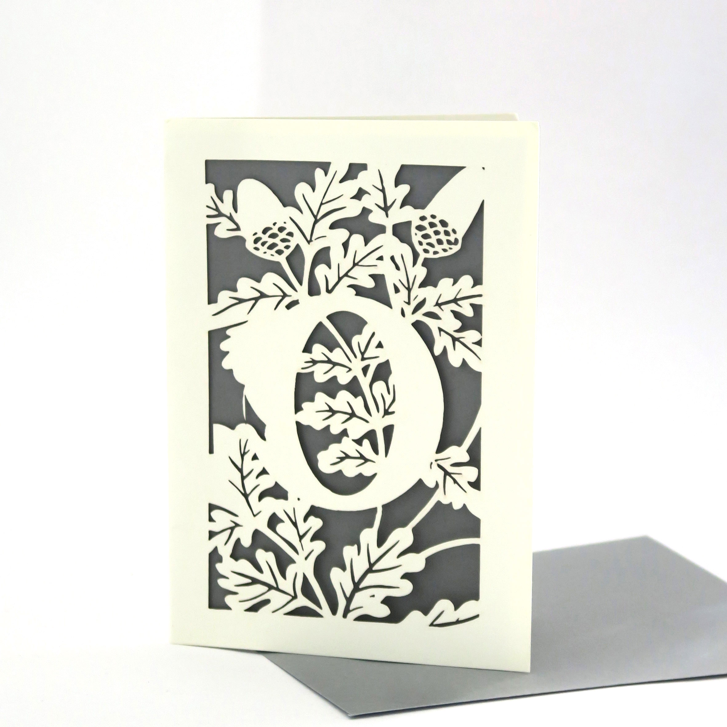 "O for Oak" card