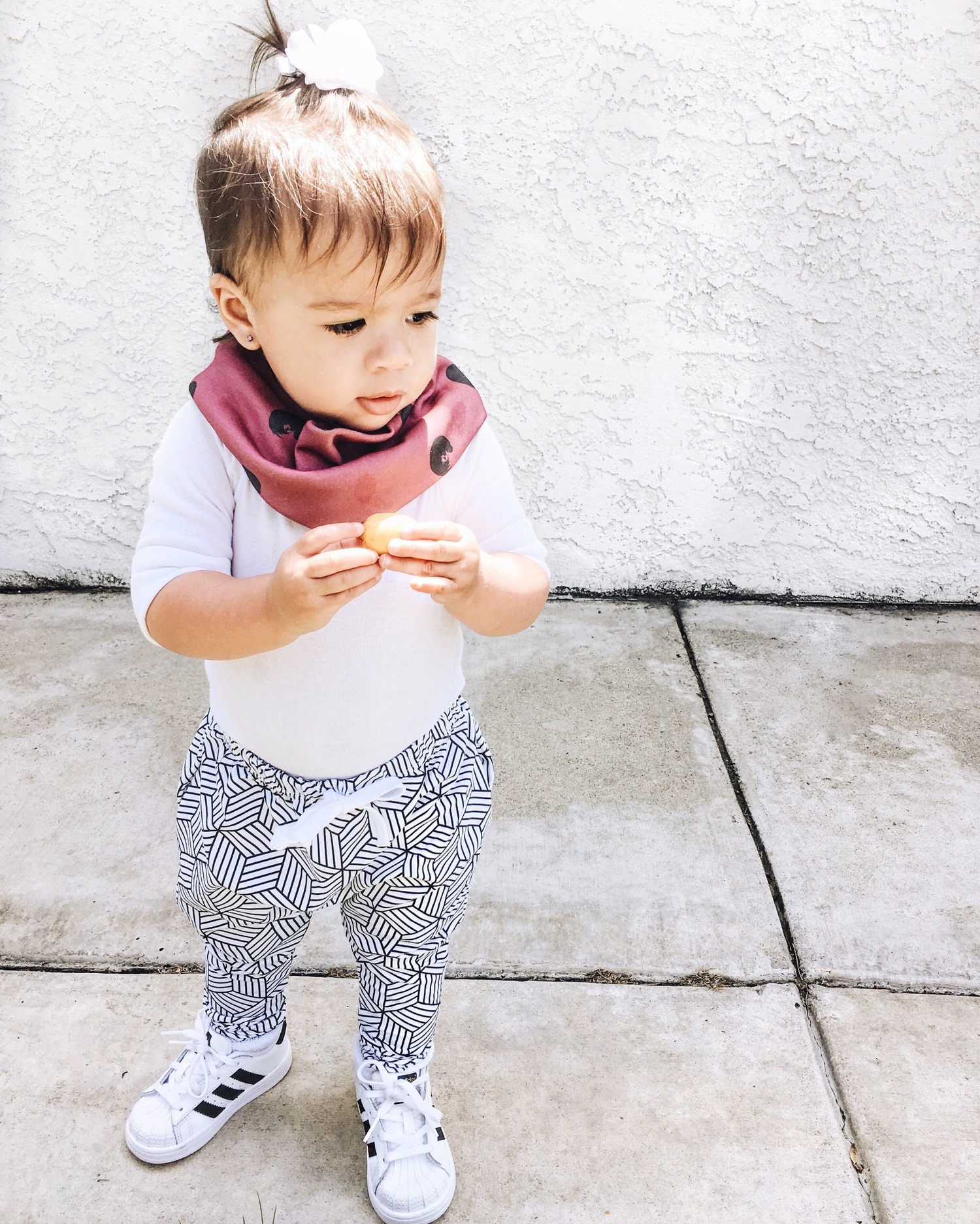 baby / toddler harem leggings and joggers. Maroon circle scarf