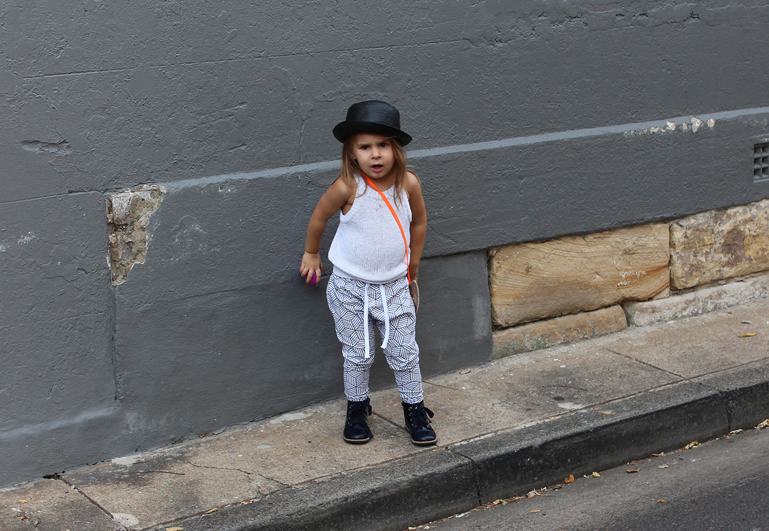 Toddler Outfit: Monochrome joggers street style