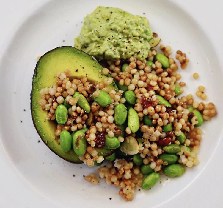 Edamame and cranberry Cous Cous salad