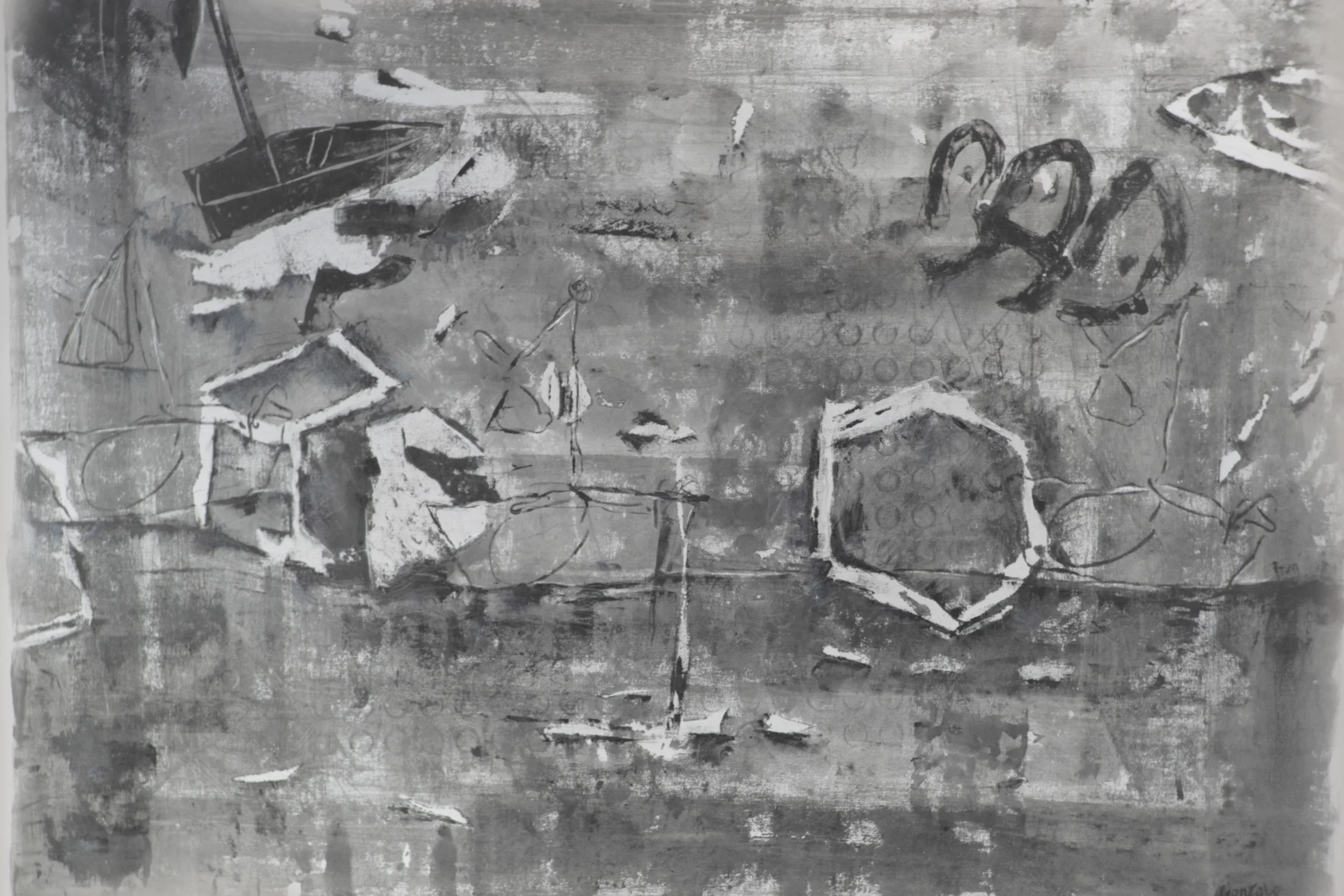 Ship and Abstract Shapes