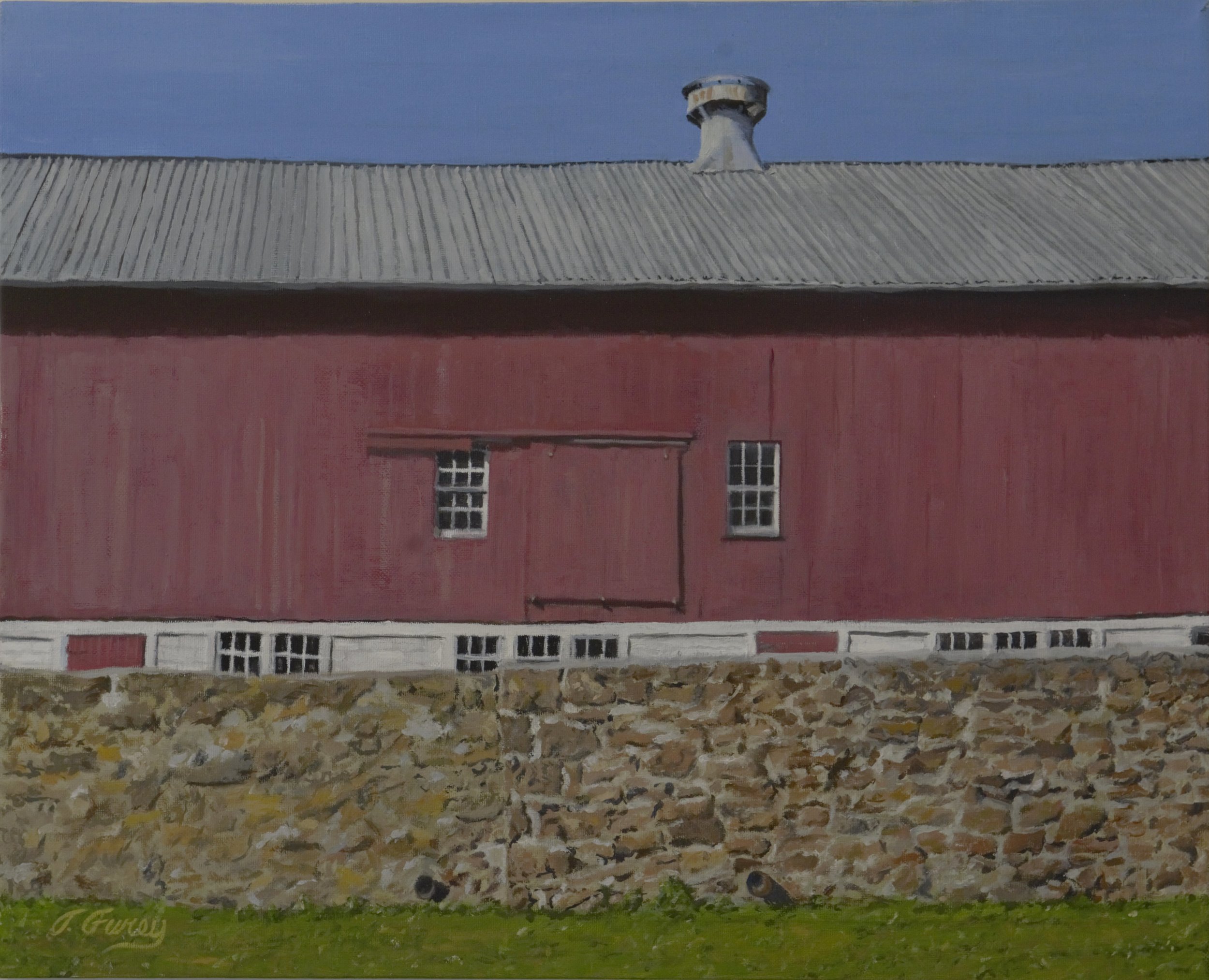 Red Barn, Oil on Canvas, 16 x 20"