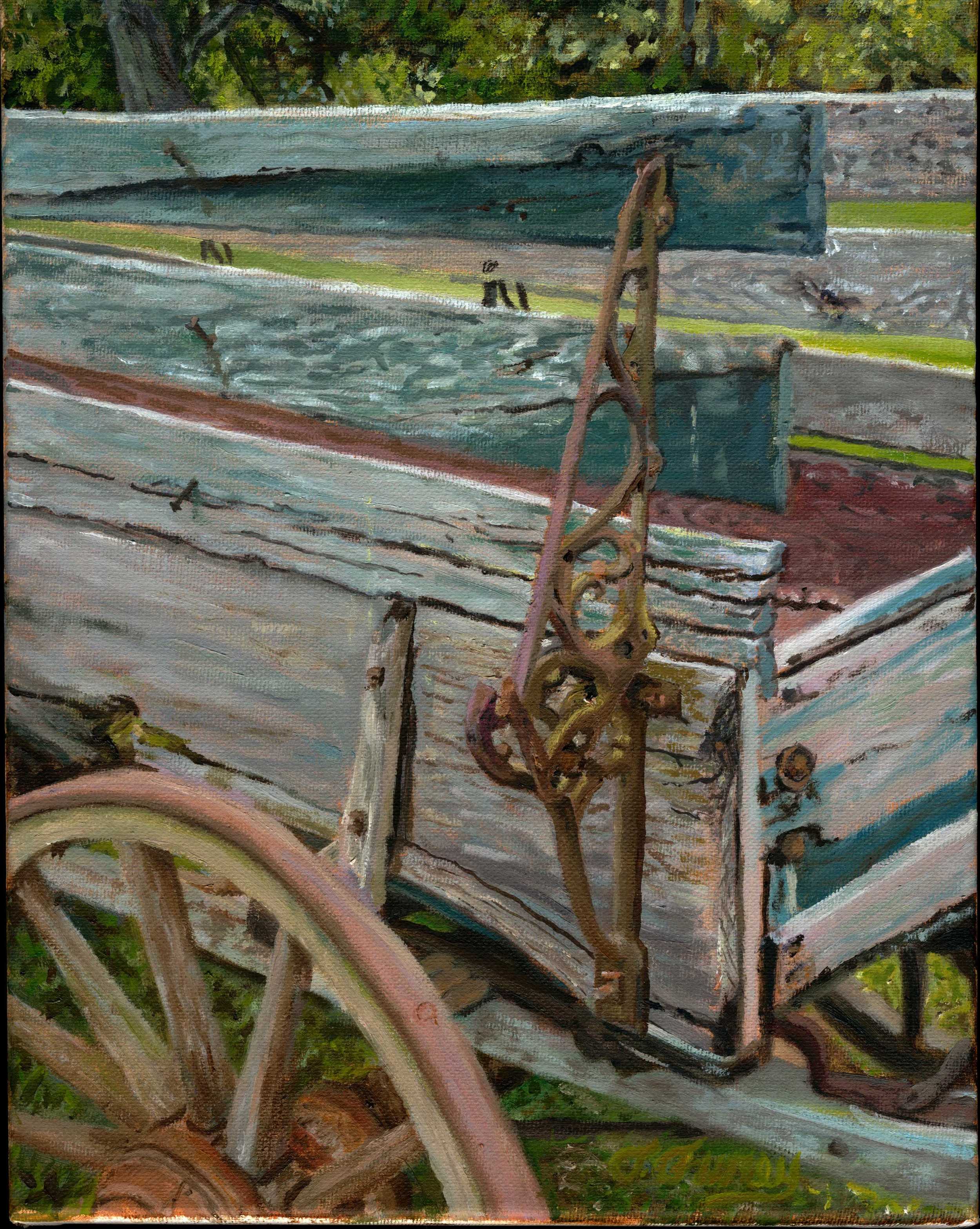 Wood Wagon, 11 x 14", Oil on Canvas