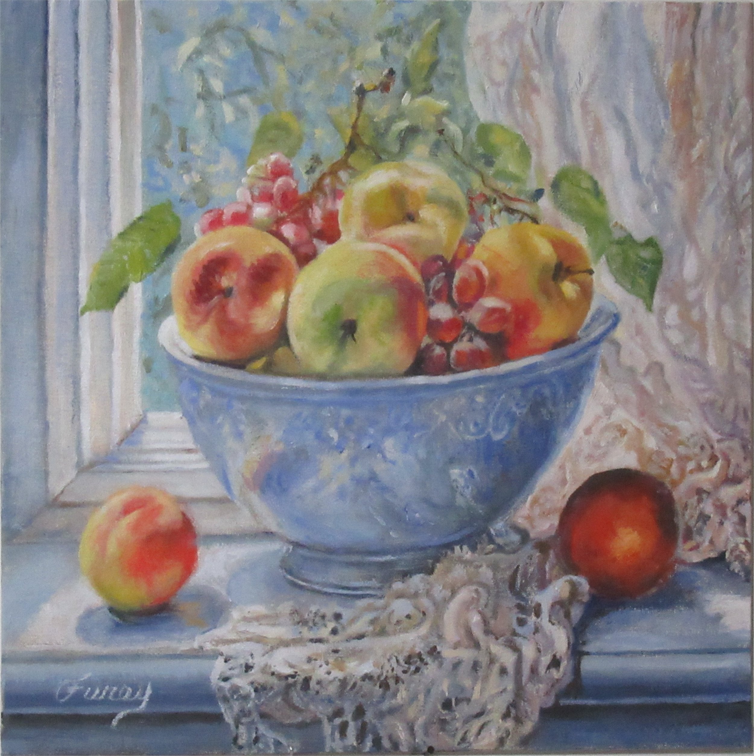 Blue Bowl with Fruit