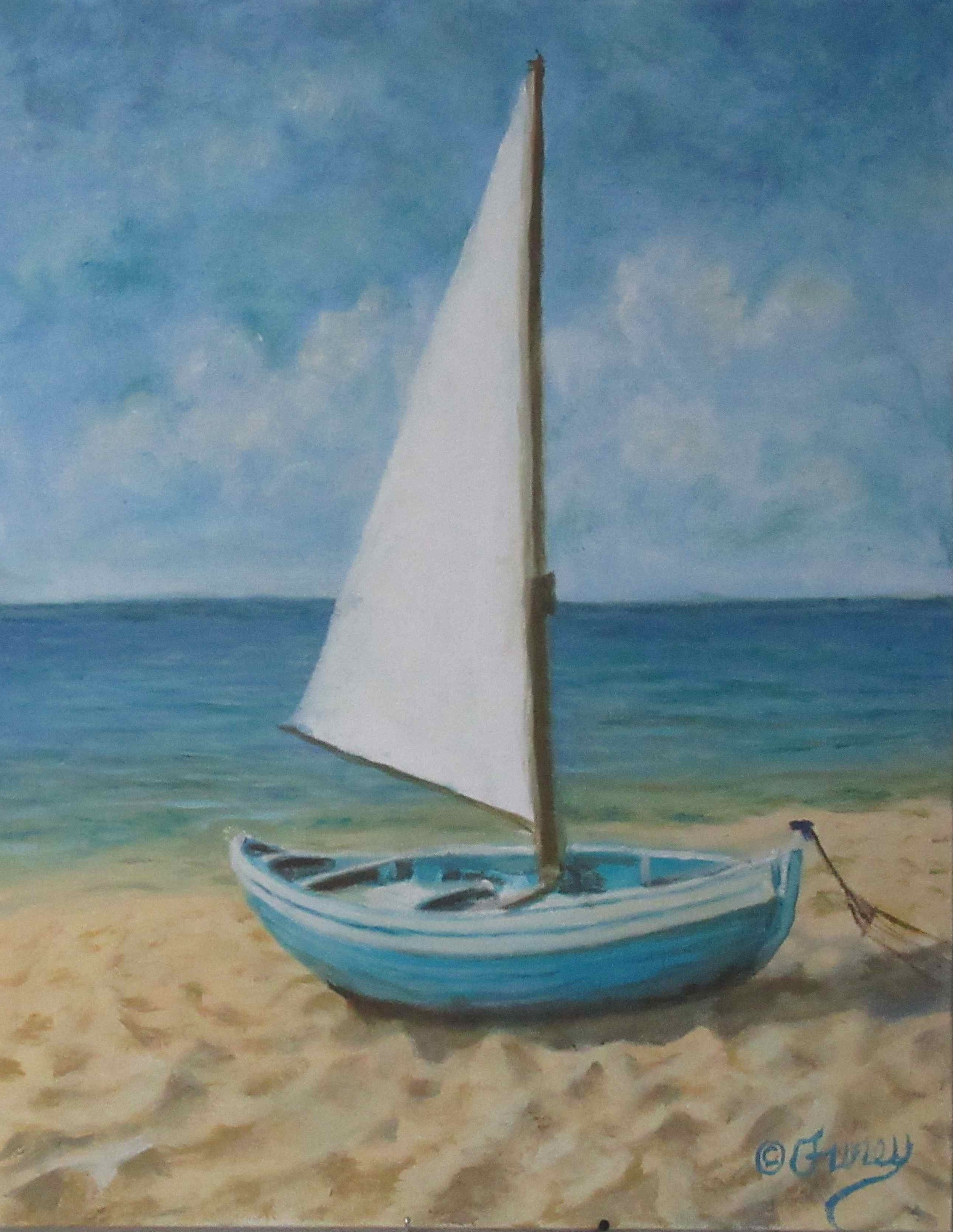 Bright Sunny Blue Sail