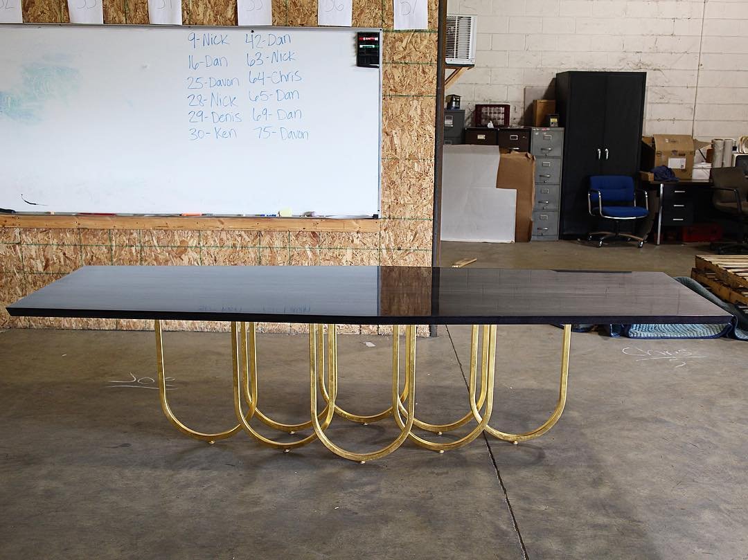 Always love the feeling of dropping off a finished piece at our shipper! Couldn't be happier with how this custom elongated version of our Lily dining table came out! ✨⚡️⭐️
