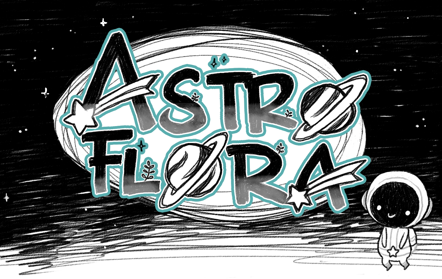 AstroFlora - Logo, in-game art, game design.