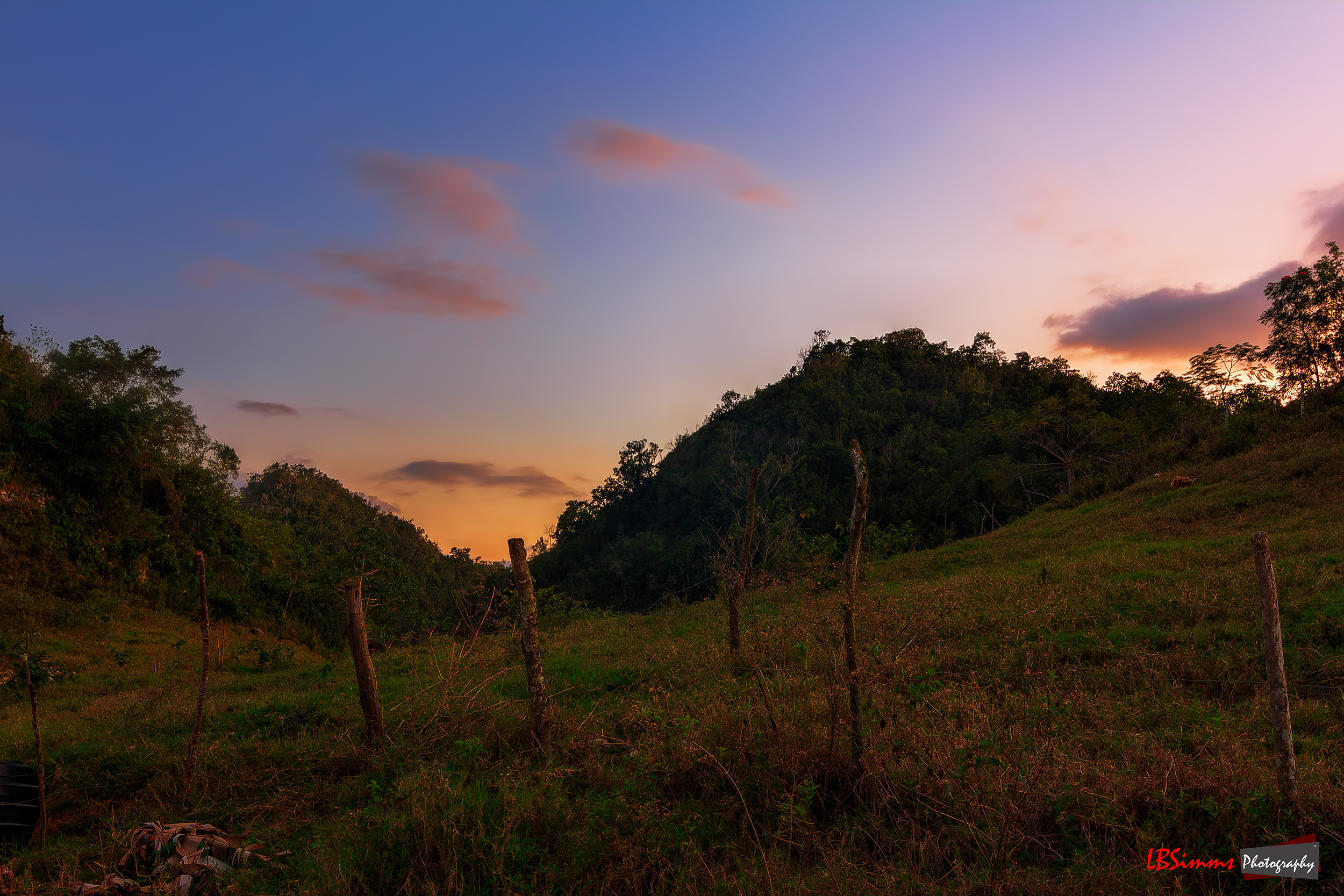 Sunset in the hills of Linton Park, St Ann, Jamaica