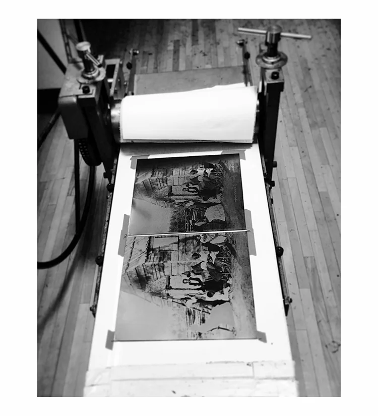 The above images are all studies for the upcoming series. The final large scale 30" x 44" stereo prints will be made using a mixed print technique. The archival image will be made by the artist as a photogravure from a hand wiped plate printed on an etching press. This 19th century process renders a photo quality hand printed image.