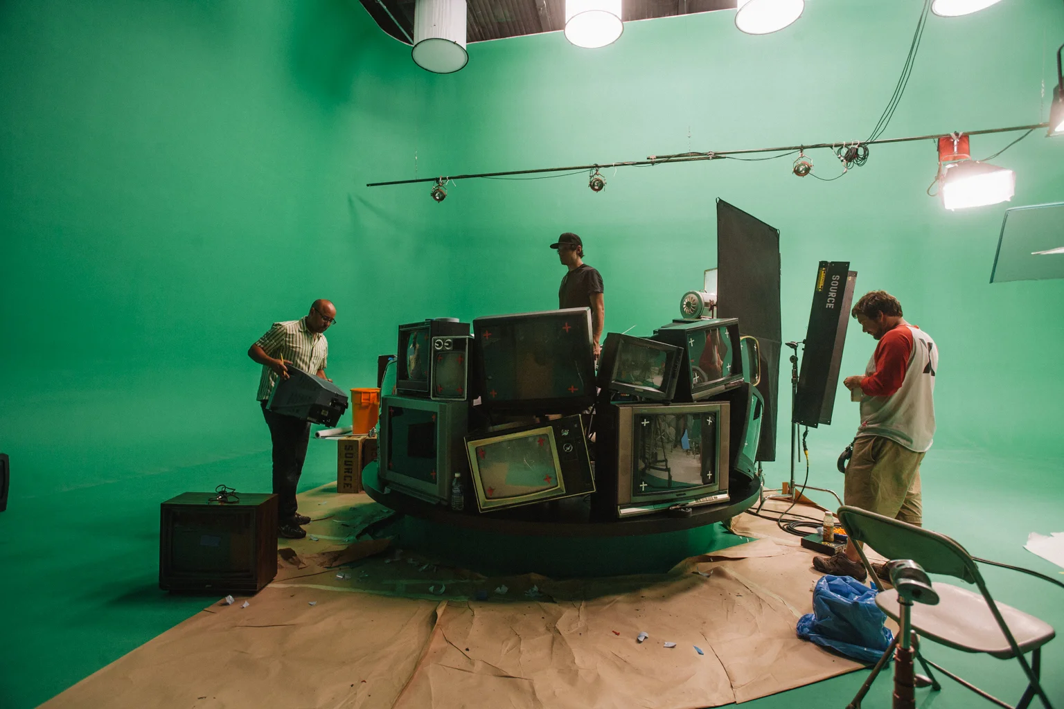 The interface for the site was built and shot practically.