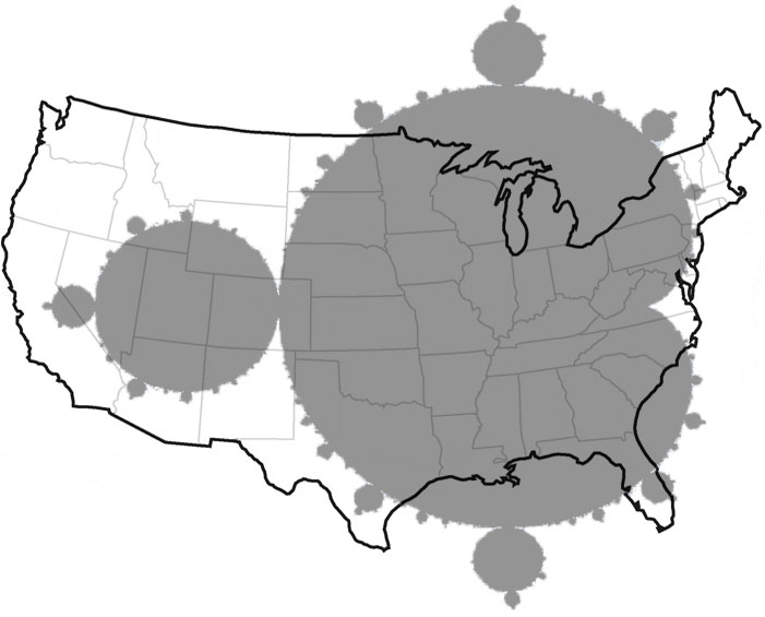 Zoom scale of our Mandelbrot generator (relative to a 19" monitor)