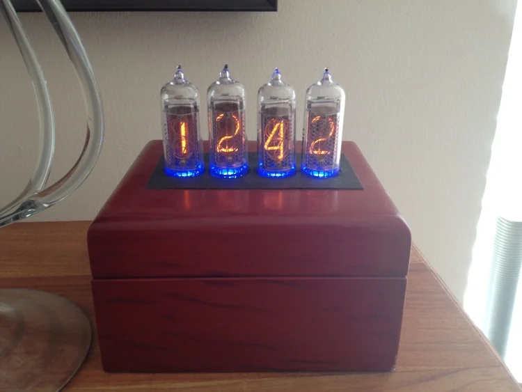 Nixie clock on a sunny day.